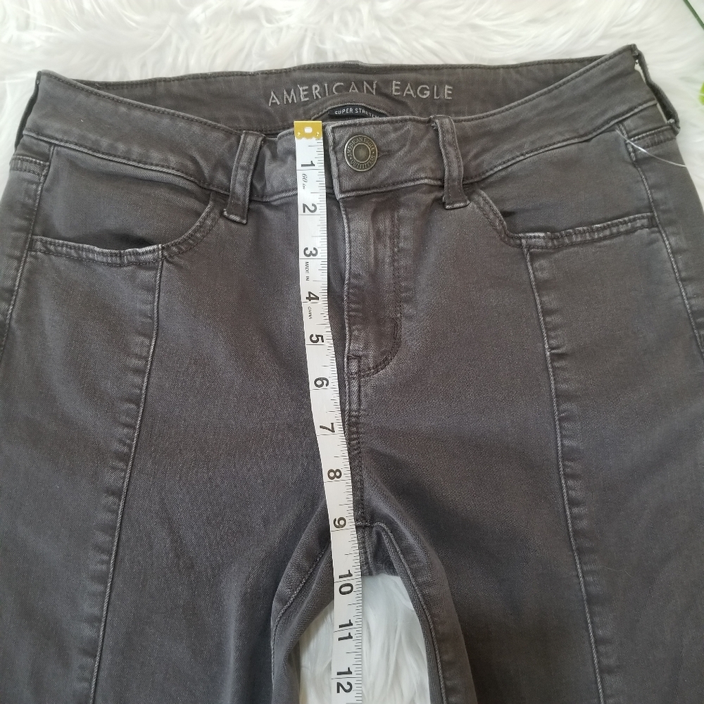 AMERICAN EAGLE Super Stretch Jegging Jeans Dark Gray Color, Size 10 Short. - Picture 11 of 13